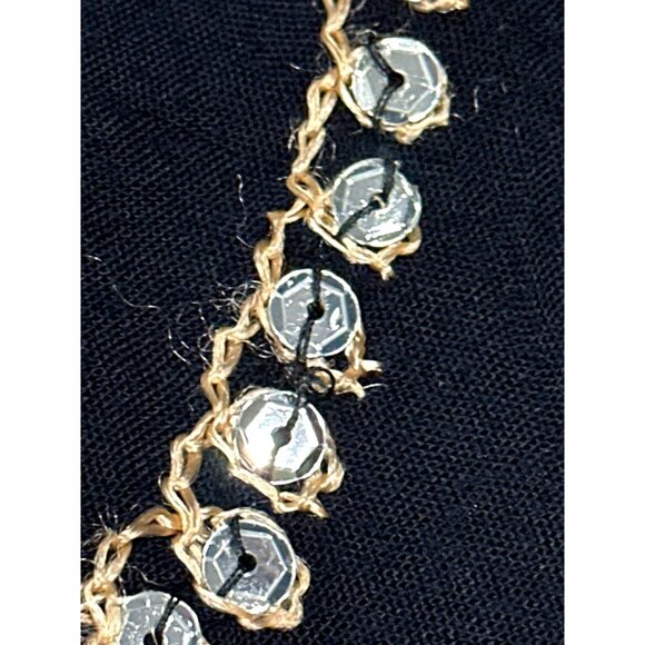 CCC Vintage Strapless Embroidered Black Dress With Gold Sequins Detailing Size S - Picture 6 of 6